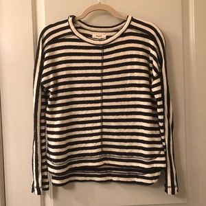 Madewell Black & Cream Striped Sweatshirt